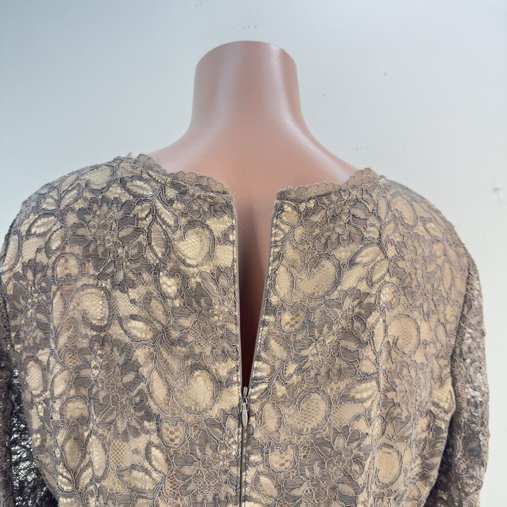 NWT Alex Marie Brown/Gold Lace Sheath Dress Women’s Size 16 - Picture 9 of 17